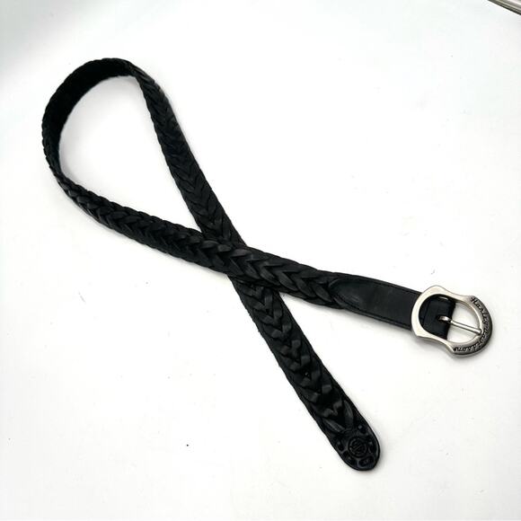 HARLEY DAVIDSON men's black leather belt - buckle with HD logo - Picture 4 of 9